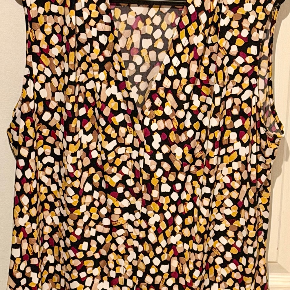 Calvin Klein Black and Gold Patterned Blouse